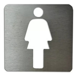 Señaletica Cartel Simbolo Baño  Mujer Acero Inox