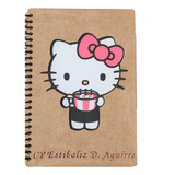 Linda Libreta Personalizada Rosa Hj Blanca Hellow Kittie D82