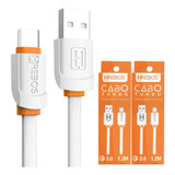 Kit 2 Cabo Tipo-c Usb Para Moto G23 G73 G53 E13 E22 E32 E40