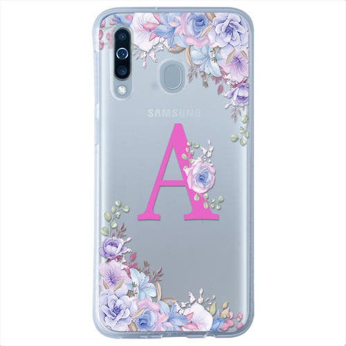 Funda Para Galaxy Antigolpes Flores Personalizada Tu Inicial