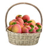 5 Pêssegos Artificiais Frutas Decorativas Premium Toque Real