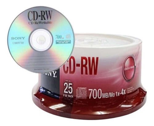 Cd-rw Regrabable Sony 80 Minutos Pack Por 25 Unidades