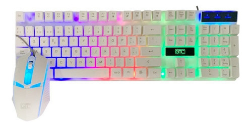 Combo Kit Gamer Gtc Cbg-018 Rainbow Teclado + Mouse - Blanco