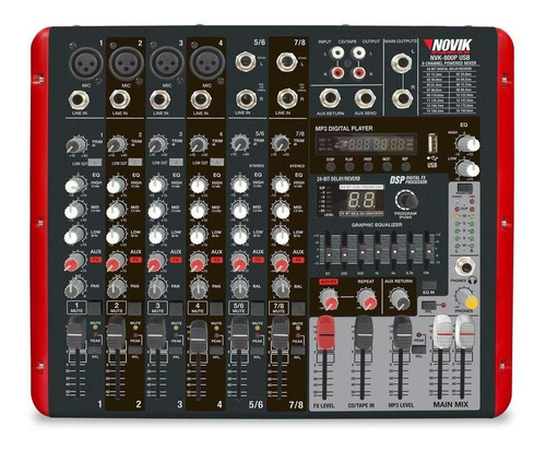Power Mixer Novik Nvk-800p Usb - 101db
