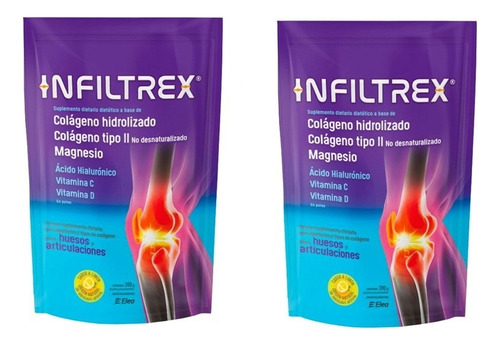  Combo X 2 Infiltrex Colageno Polvo 300 Gr Huesos Y Artic