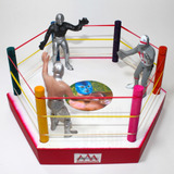 Ring De Lucha Libre Kit Con Luchadores Juguete Hexadrilatero