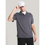 Polo Tonal Debossed Gris Calvin Klein