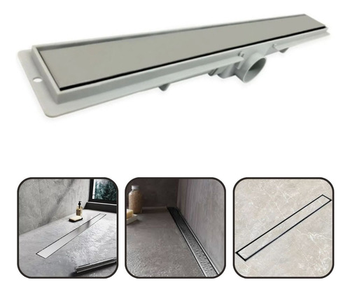 Ralo Linear 5x70 Tampa Inox Premium E Coletor Área Externa