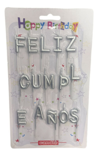 Velas Feliz Cumpleaños Velita Cotillon Dorado O Plateado 