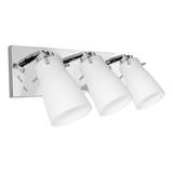 Aplique Spot Pared Redondo Cilindro 3 Luces Led Lampara Gu10 Color Cromo