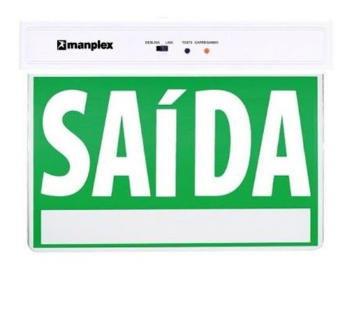 Placa Sinalização Saída Emergência Bivolt Led Uma Face Verde