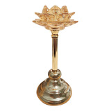 Candelabro Porta Velas Color Oro Flor M M8 Premium Sheshu