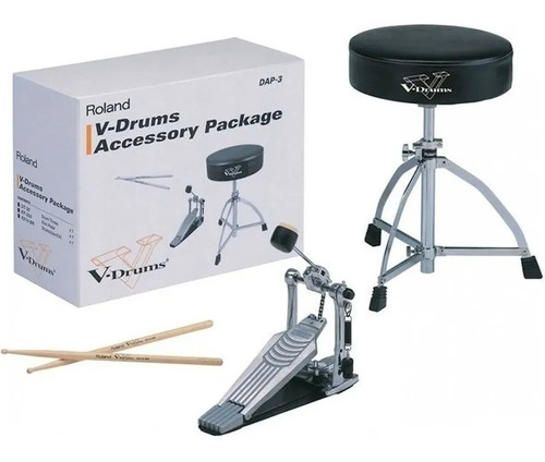 Kit Para Bateria Roland Dap-3x Pedal P/bombo Banco Baquetas