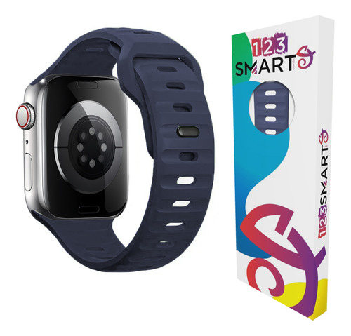 Pulseira De Silicone Mariner Compativel Com Apple Watch Iwatch 9 8 7 6 5 4 3 2 1 Se 38mm 40mm 41mm - Cor Azul-marinho