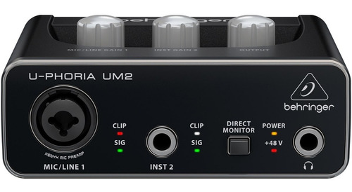 Interface De Áudio Behringer Um2 Usb U-phoria Xrl Trs