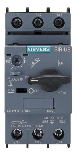 Guardamotor Siemens 3rv2011-0ga10. 0.45 A 0.63amp