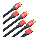 Cable Hdmi De 6 Pies, Paquete De 3, 48 Gbps 8k A 60 Hz 4k A