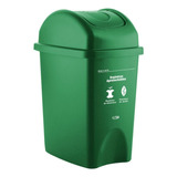 Caneca Plástica 10l Verde Para Organico Con Tapa Vaiven
