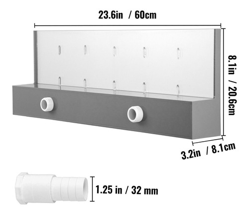 Fuente Cascada 23.6  Vevor Con Luz Led Para Piscina O