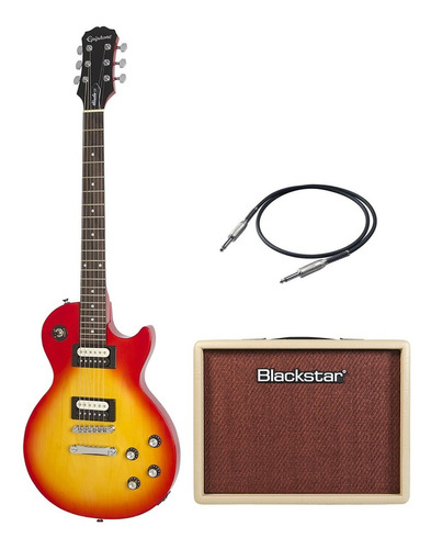 EpiPhone Paquete Guitarra Les Paul + Amp Blackstar Debut15 Color Sombreado Orientación De La Mano Diestro