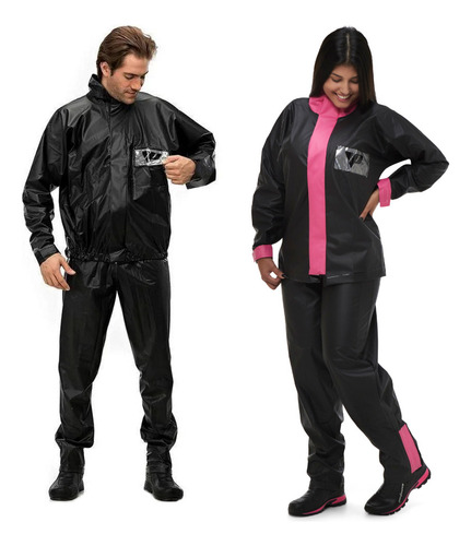 Capa Chuva Motoqueiro Masculina + Feminina Impermeavel Pvc