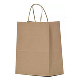  20 Bolsas Ecologicas  Manija Trenzada 33x17x23 Kraft Pack