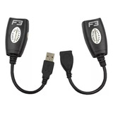 Cabo Extensor Usb Converte Em Cabo De Rede Jc-ad-2rj45