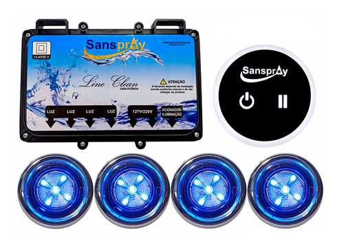 Cromoterapia Banheira Hidro Spa 4 Leds Iluminação Sanspray