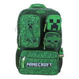 Mochila Grande Verde Chenson Minecraft Primaria Brock Para N