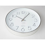 Reloj Pared 30 Cm Montreal Blanco Y Rosa Cobre 