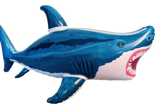 Tiburón Inflable Extralargo De 50 Pulgadas, Vinilo Megalodon