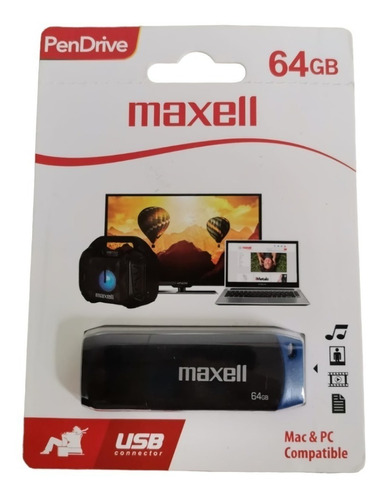 Memoria Usb 64gb Maxell Almacenamiento Flash Drive Llavero