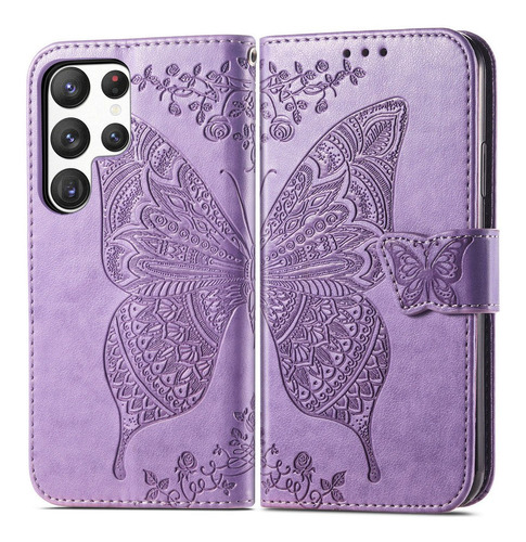 Funda De Cuero Con Tapa De Mariposa Para Samsung S23