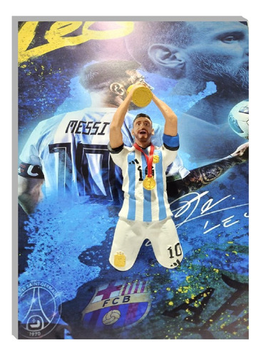 Cuadro De Messi 3d Decorativo 