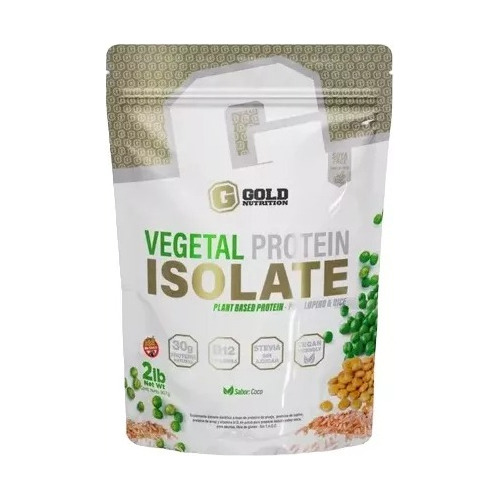 Vegetal Protein Isolate 2lbs 100% B12 Gold Nutrition Vegan  