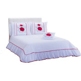 Cobreleito Edredom Colcha Cama Casal Branco Queen 4 Pç 26049