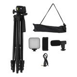 Vlog TriPod Kit Equipo De Grabación De Video Mic Led Luz De