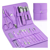 Manicura Set Kit De Pedicura De Cortaúñas Profesional, 16 Pi