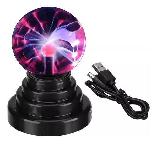 Bola Luz Lampara Plasma Tesla Rayos Velador Usb O A Pilas Tk