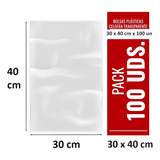 Bolsa Plastica 30 X 40 Cm Transparente Celofan - 100 Uni