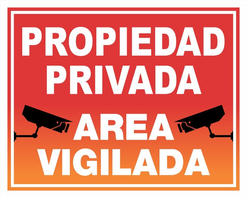 Cartel Propiedad Privada Areavigilada 40x50 Alto Impacto 