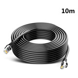 Cable Ethernet De 2 M/5 M/10 M Cat6 Negro Para Computadora Y