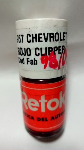 Pintura Retok Chevrolet Rojo Clipper Cod. De Fab. 98/098