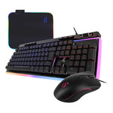 Combo Teclado Abnt2 Mouse Mousepad Led Rgb Pc Notebook C/fio