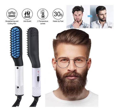 Plancha De Pelo Cepillo Para Planchar Cabello Y Barba Peine