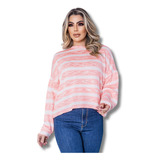 Blusa Tricot Listrada Feminina Luxo Tendencia Frio Tr1088