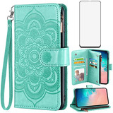 Funda Cartera Para Samsung Galaxy S10e Verde Piel Sintetica