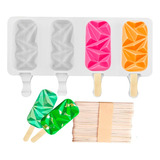 Moldes De Silicona Para Helados Molde Paletas Helado 499 Color Blanco