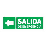 Cartel Salida De Emergencia C/flecha Izq. 14x41 Alto Impacto