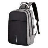 Morral Maleta Mochila Antirrobo Pc 15.6 Gris Con Puerto Usb